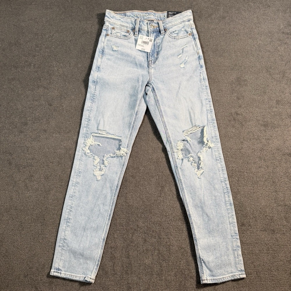 American Eagle Super High Rise Ankle Straight Women Size 000R (23x28) Stretch